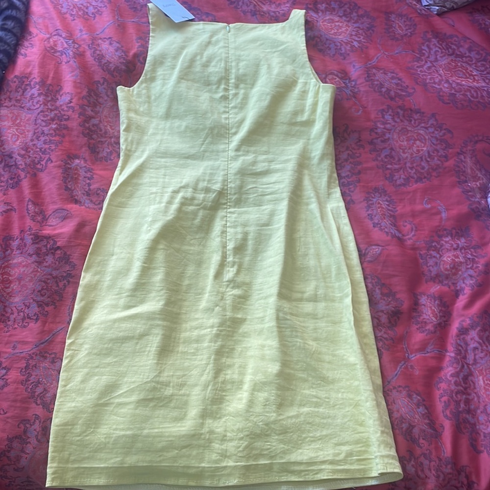THEORY CHARTREUSE SQUARE NECK DRESS 2 - Picture 3 of 3